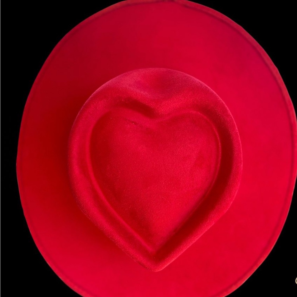 Elegant Red Heart-Shaped Women's Hats